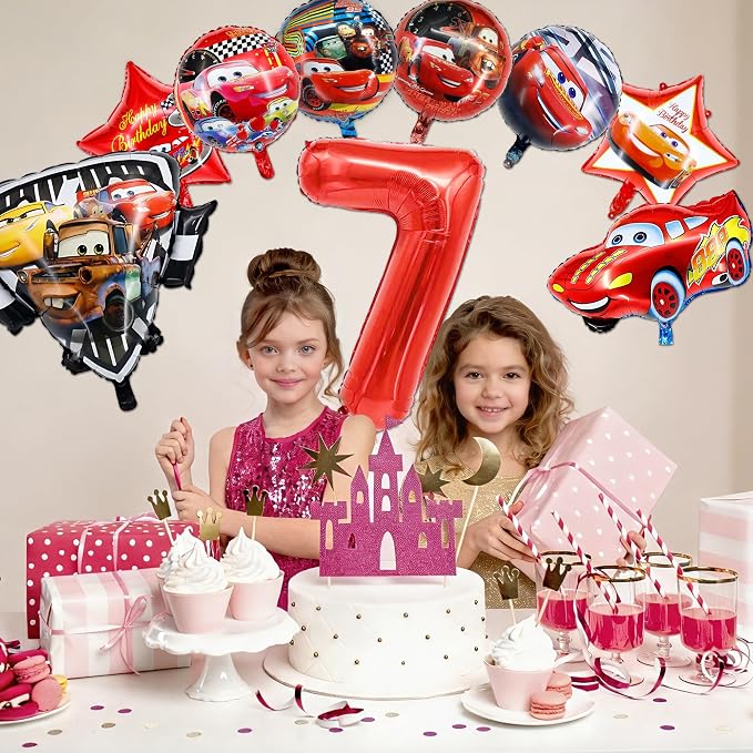 9 Pcs Car Theme Happy Birthday Decorations, Cute Cartoons Party Decorations - Image 5