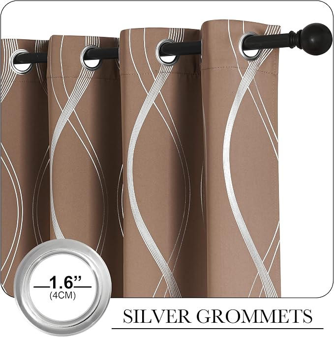 NICETOWN Bedroom Small Blackout Curtain Panels, Window Treatment Thermal - Image 3