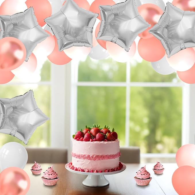 MEETINGU Silver 18 Inch Foil Mylar Star Balloons 10PCS Party Decorations | - Image 4