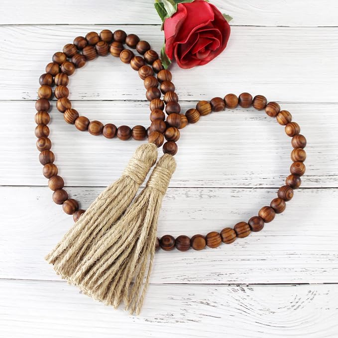 CVHOMEDECO. Wood Grain Beads Garland - Image 5
