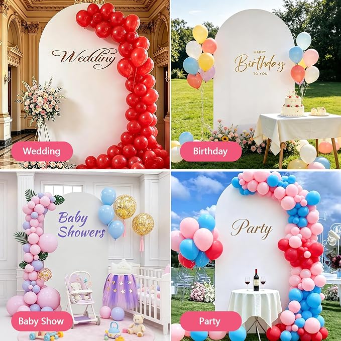 6FT Arch Backdrop Stand and White Cover Set, Wedding Arch Backdrop Stand | - Image 6