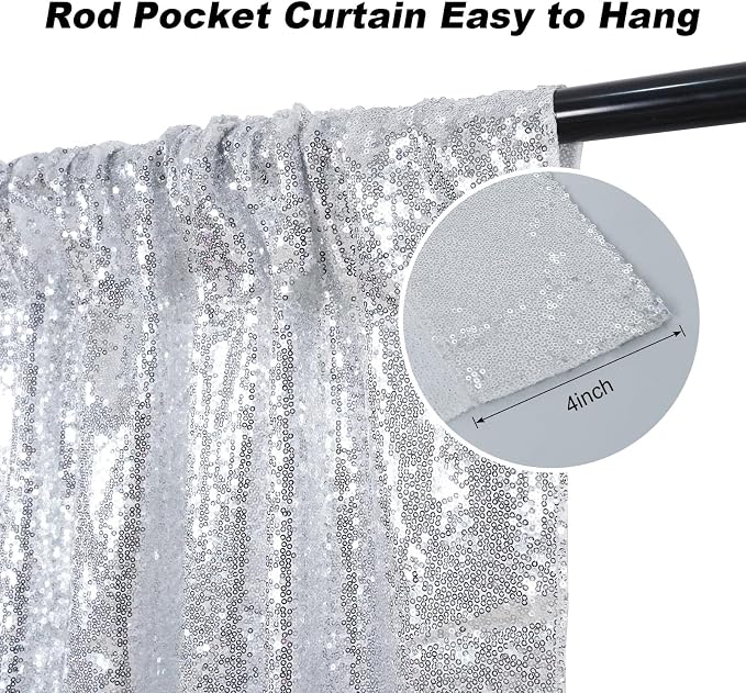 Juya Delight Sequin Backdrop Curtain Non-Transparent Sequin Photography - Image 3