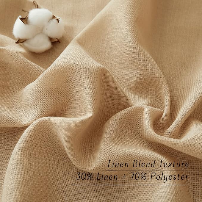 NICETOWN Linen Curtains for Windows 90 inch Long, Grommet Semi Sheer Vertical - Image 4