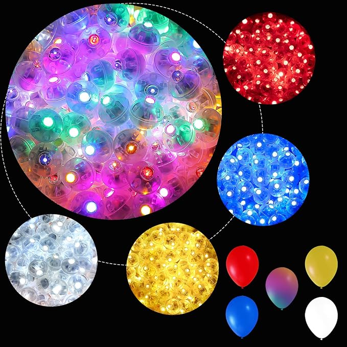 ZGWJ 100PCs Mix-Color Balloon Lights Mini, Battery Powered, Long Standby Time by ZGWJ