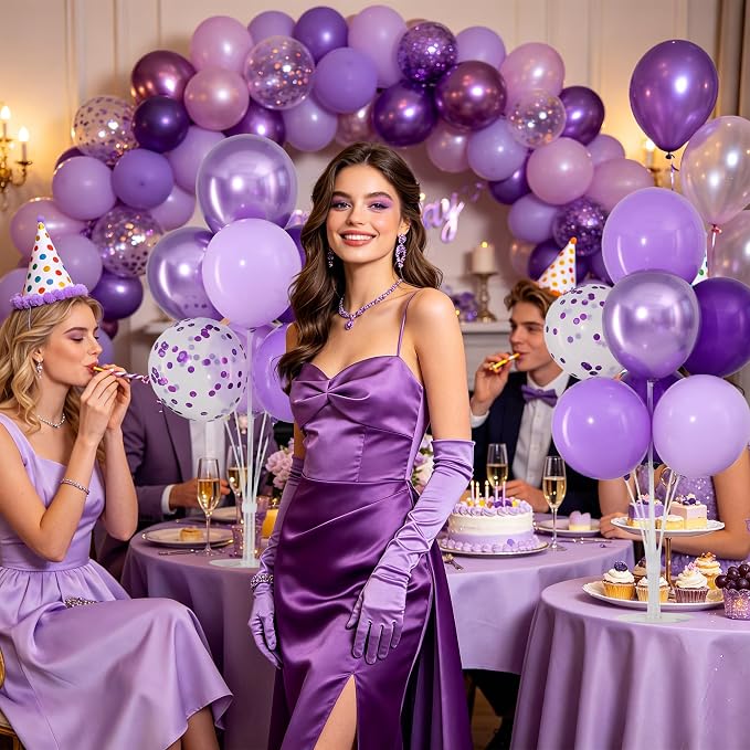 Purple Balloons Stand for Table Centerpieces Stand Kit 4 Sets - Image 6