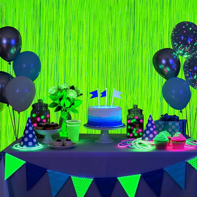 2 Pack Glow in The Dark Party Streamers, Neon Party Decorations Fluorescent - Image 5