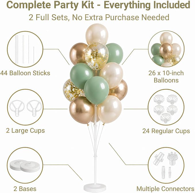 Sage Green Balloon Column Kit Set of 2 - Image 2