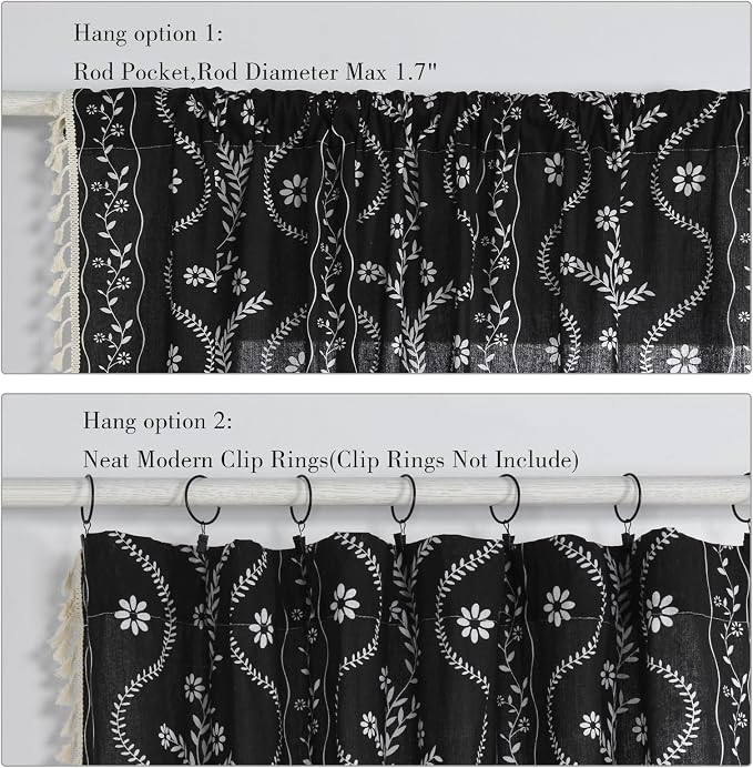 Schweek Boho Tassels Curtains 63 Inches Long 2 Panels - Image 6