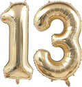Champagne Gold 13 Balloon Number, 40 Inch Light Gold 13 Balloons Big Foil Mylar by BBPOOL