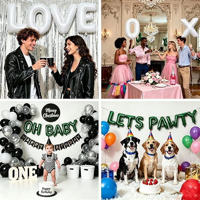 62 Pcs White Letter Balloons, Custom 2 Set A-Z Set - Image 6