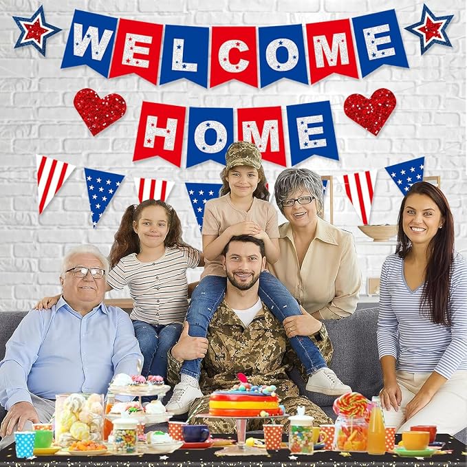 Patriotic Welcome Home Banner Decorations American Flag - Image 6