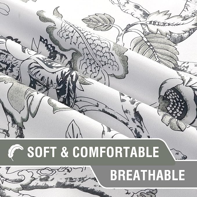 H.VERSAILTEX Blackout Curtains 96 Inch Length 2 Panels Set Floral Print Curtain - Image 5