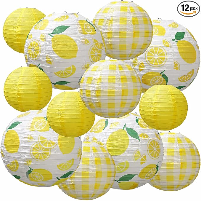 Baquler 12 Pcs Paper Lanterns Party Decorations, Hanging Paper Lanterns in 3 by Baquler