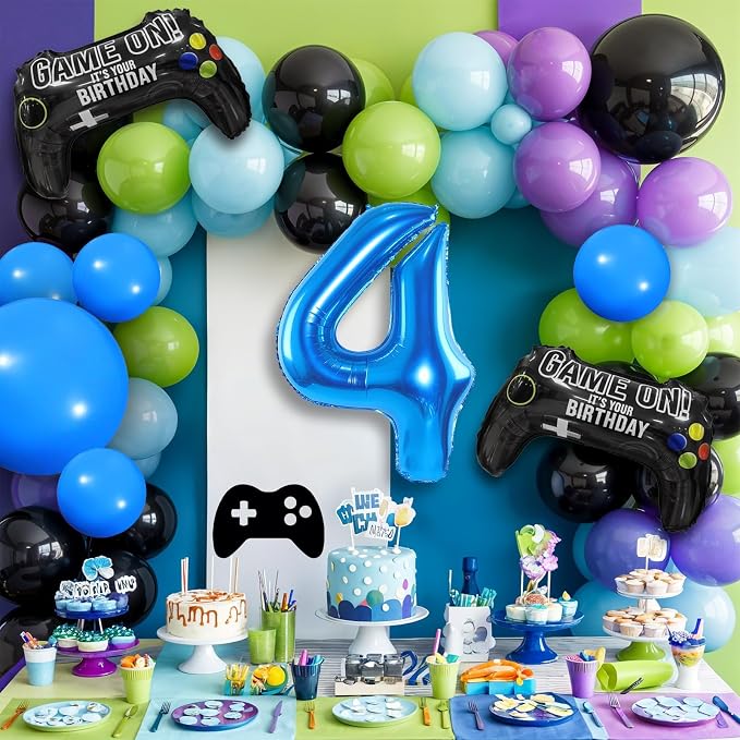 4th Birthday Video Game Balloons Arch, 4th Game Party Balloons Garland Kit 4th - Image 4