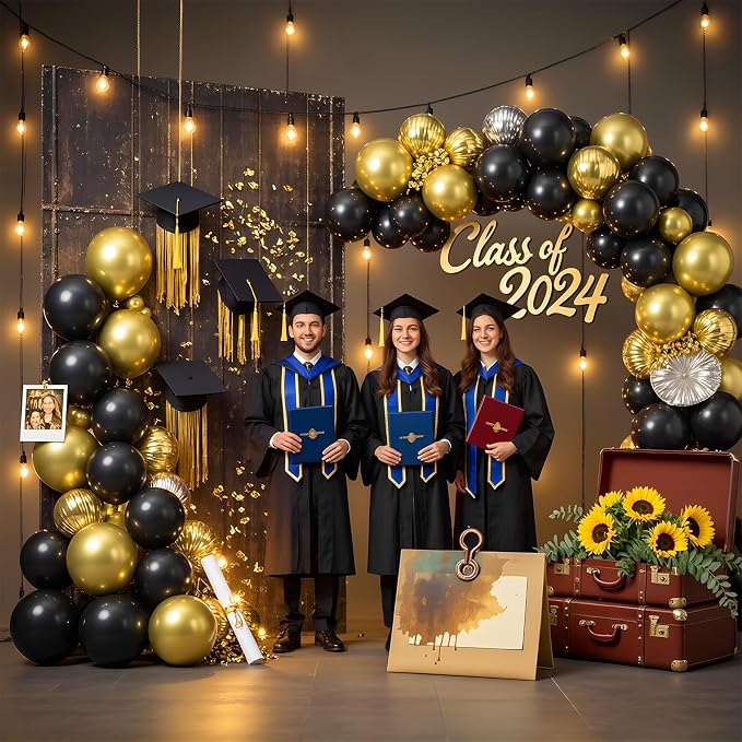 Black and Gold Balloons 100 Pack 12 Inch Metallic Black Gold Extra Thick Latex - Image 4