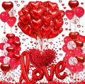 Red Heart Balloon Decoration Kit | Latex Balloons, Confetti Balloons, Rose by SUNPROUND