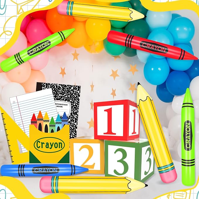 Back to Party Pencil Crayon Balloons Sets - Image 4