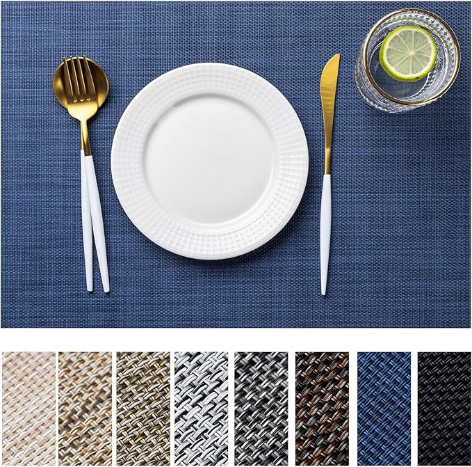 LEXMORE PlaceMats Set of 12 Vinyl/Plastic Woven Place Mats by lexmore