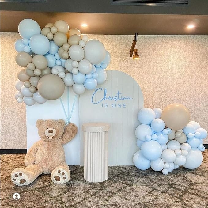 Voircoloria 130pcs Light Blue Balloons Garland Arch Kit, 18 12 10 5 Inch | - Image 6