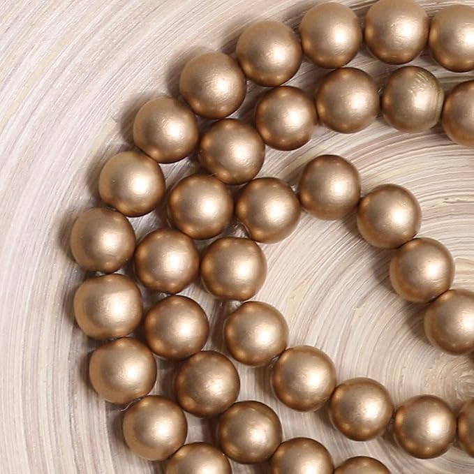 Meplait 39in Wood Bead Garland, Farmhouse Beads - Image 5