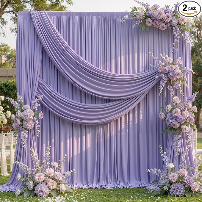 10ftx10ft Wrinkle Free Lavender Backdrop Curtain by ENJOYYOURPARTY