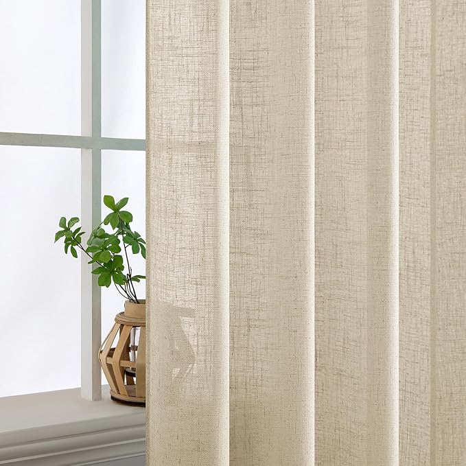 MIULEE Linen Curtains 52x54 Inch Length 2 Panels - Image 5