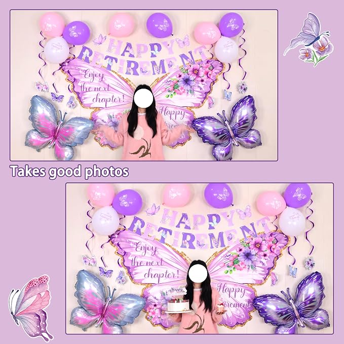 Roetyce Butterfly Retirement Decorations, Office Home Butterfly Themed Party - Image 3