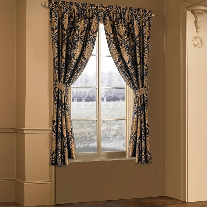 Loom and Mill Luxury Black Damask Curtains - Image 2