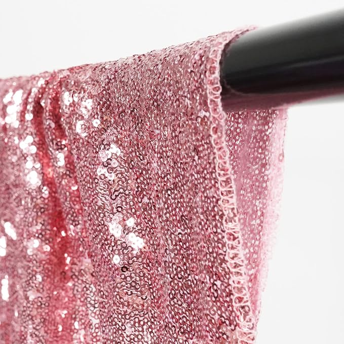 Eternal Beauty Fuchsia Pink Sequin Backdrop Curtains, 4 Panels 2x8FT | 3mm - Image 6