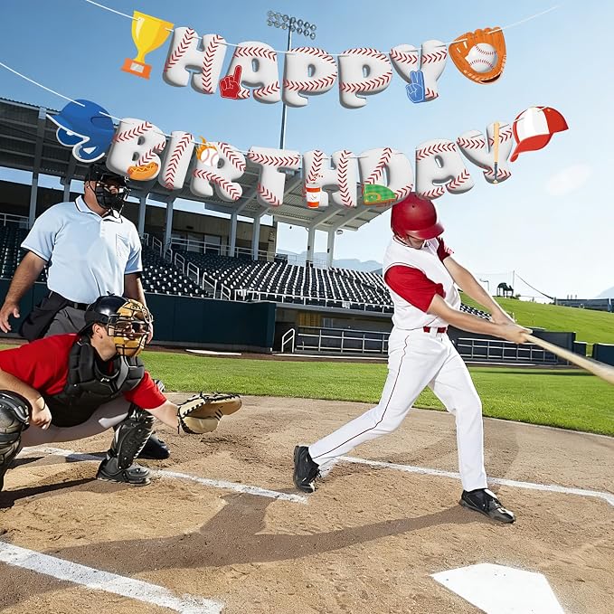 Baseball Birthday Decorations Baseball Happy Birthday Banner Sport Theme - Image 8