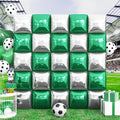 Metallic Green Silver and Black Square Foil Balloons Wall Tunnel Backdrop by OTLGEUA