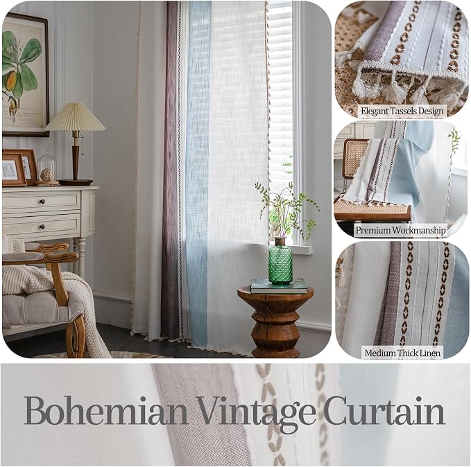 Sutuo Home Boho Curtains 72 inches - Image 3