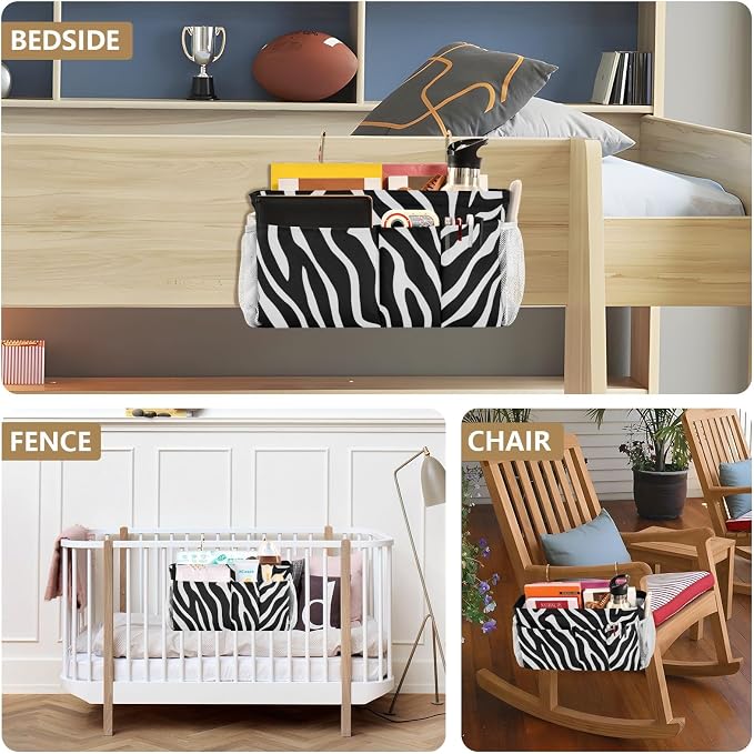 Bedside Caddy Metal Frame Hanging Organizer Bunk Bed Dorm Accessories Hook And - Image 8