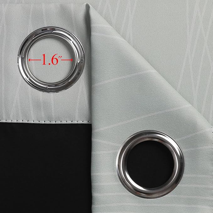 Estelar Textiler Navy Blue and Sage Green Ombre Blackout Curtains 90 Inches - Image 7
