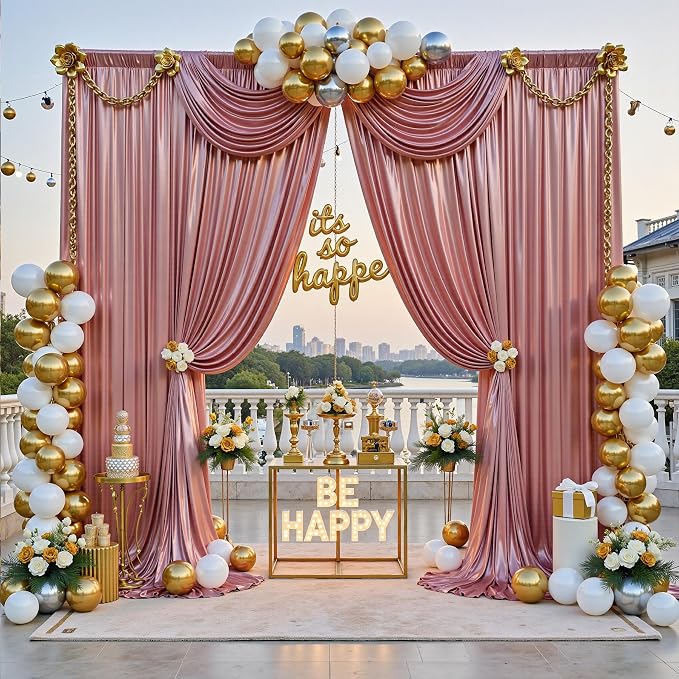 10x10FT Rose Gold Sequin Backdrop Curtain - Image 3