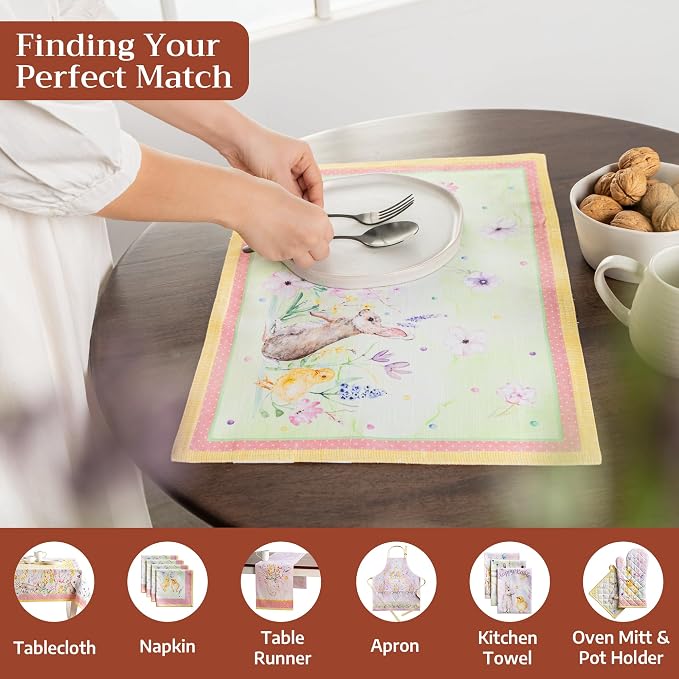Maison d' Hermine Placemats Set of 4 Reusable 100% Cotton | Cloth Place Mats - Image 4