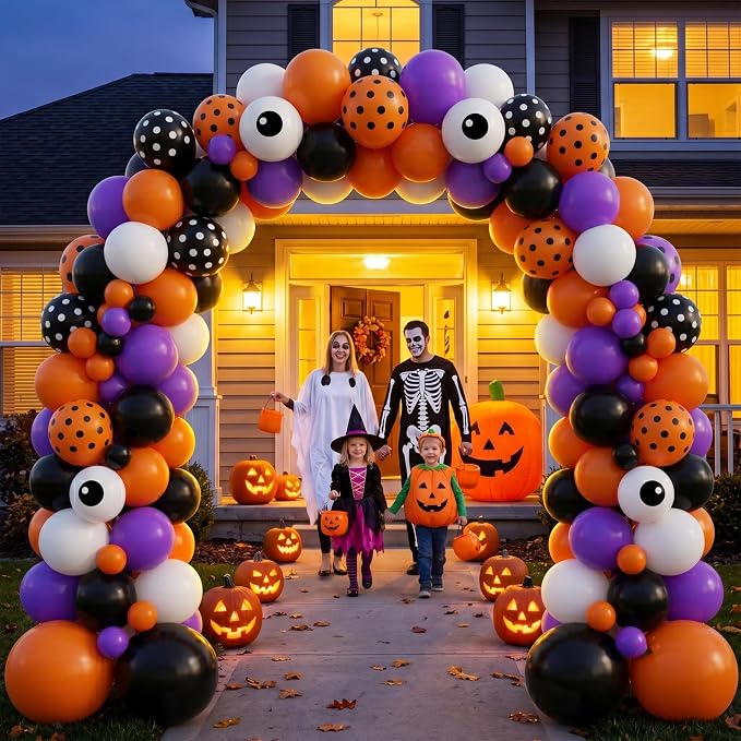 Halloween Balloon Arch Garland Kit, Spooky Party Decorations Background Supplies - Image 6