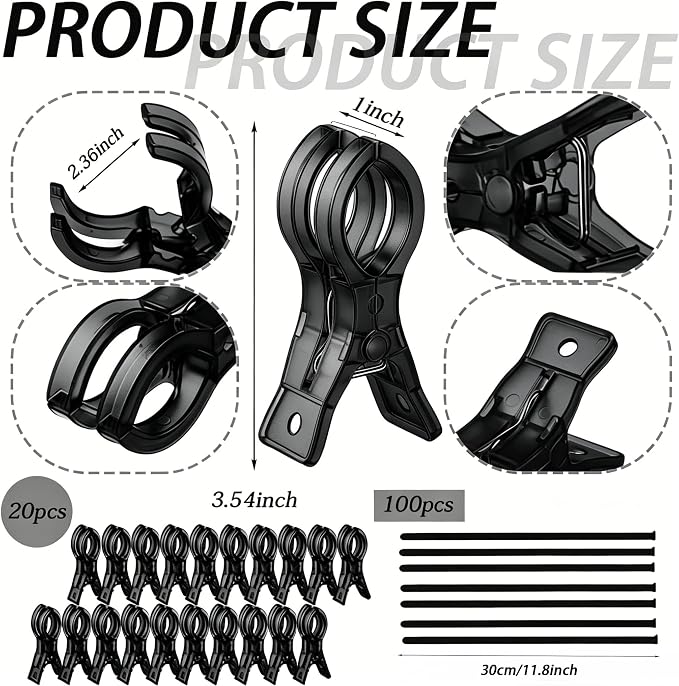 20 Pack Clips for Balloon Arch & 100 Pcs Long Skinny Balloons - Image 2