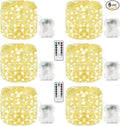 6 Pack Each 33FT 100LED Fairy Lights Battery Operated with Remote, Waterproof Twinkle Lights with Timer, Cuttable String Light Indoor & Outdoor for Bedroom Classroom Wedding DIY Christmas (Warm White)