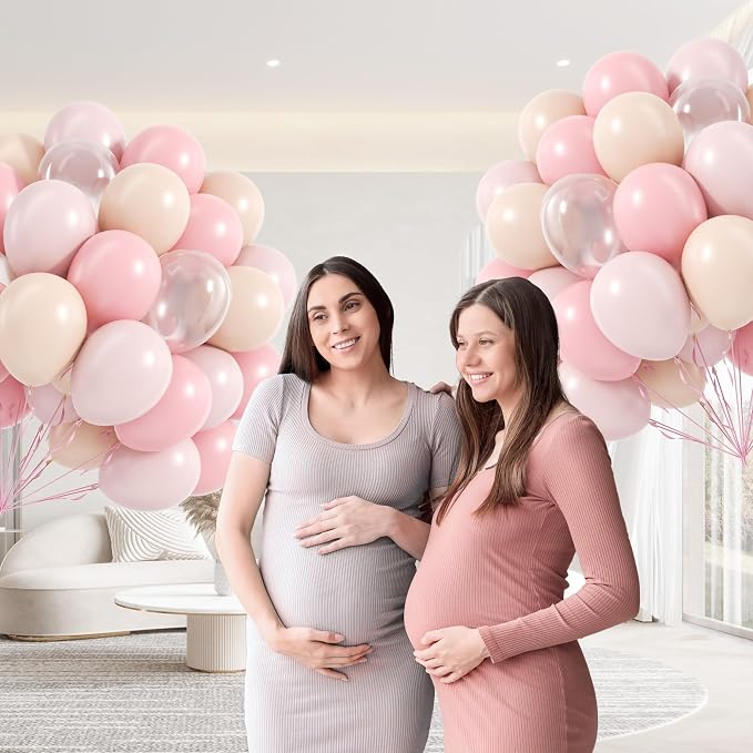 60pcs Light Pink Balloons 12inch - Image 4