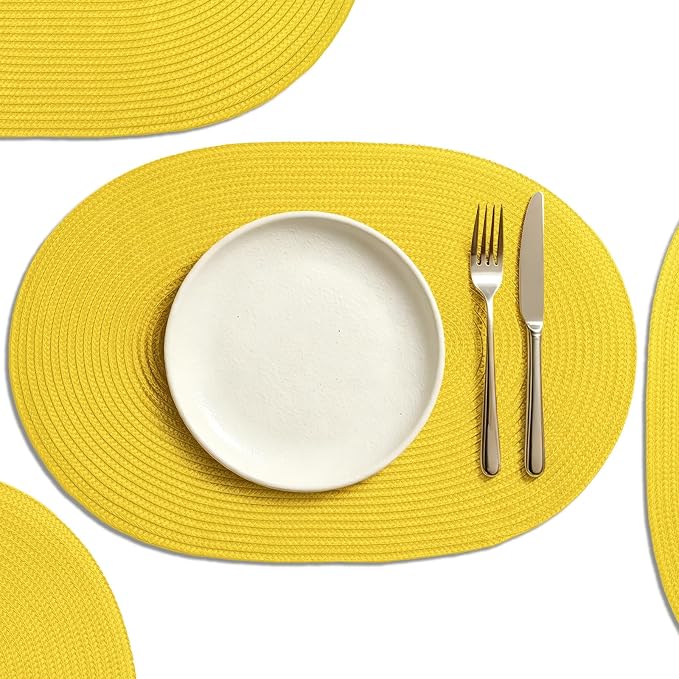 AHHFSMEI Placemats Set of 8 for Dining Table Washable Woven Vinyl Non-Slip by AHHFSMEI