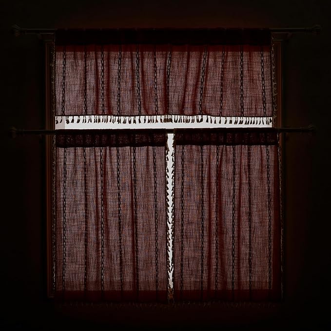 RoomTalks Fall Color Boho Farmhouse Kitchen Curtains 36 Inch Length French - Image 7
