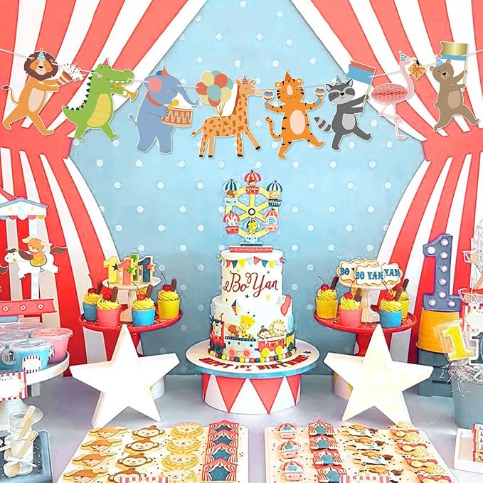 Hooqict Party Animal Banner Animal Birthday Party Decorations Happy Birthday - Image 4