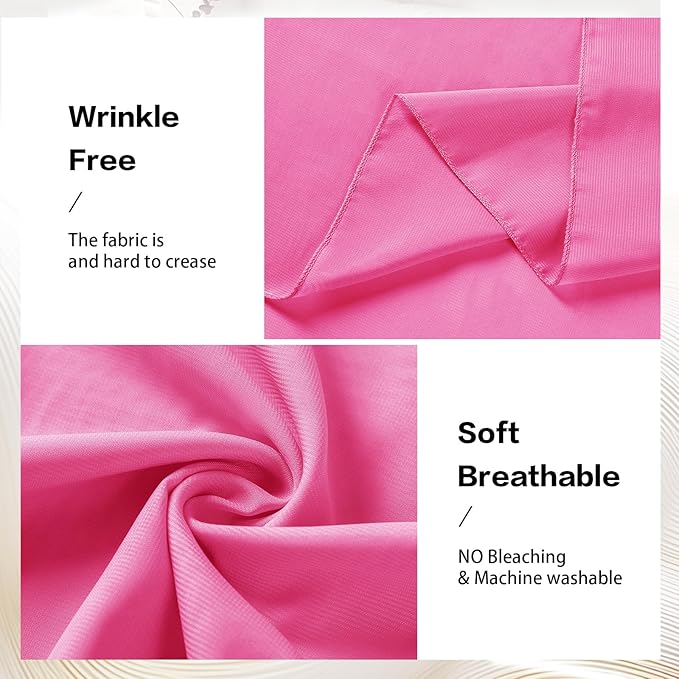 VOK Pink Wedding Arch Draping Fabric Chiffon Fabric, 29in x 18Ft 2 Panels Sheer Chiffon Outdoor Curtain for Wedding Ceremony Birthday Party Decoration (Fuchsia,2 Panel)