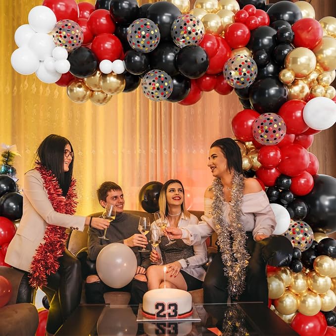 Ouddy Party 129Pcs Red Balloons Different Sizes 18 12 10 5 Inch, Latex Balloon - Image 6