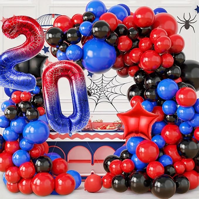 40 Inch Spider Theme Number Foil Balloons, Large Number 20 Balloons - Image 7