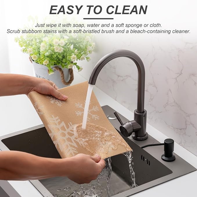 Placemats Set of 4 Washable Indoor | Outdoor Vinyl Place Mats - Image 4