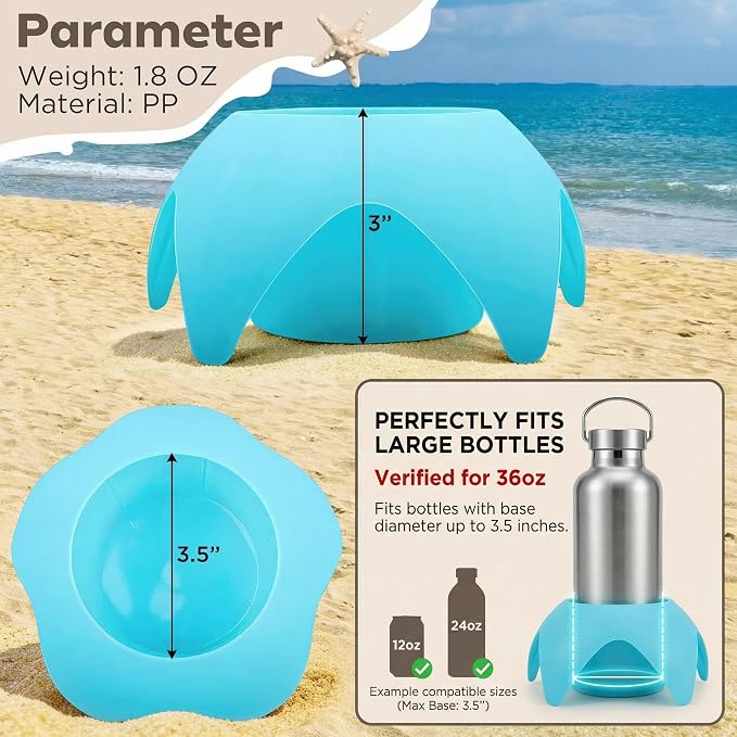 Uarzt 8-Pack Beach Sand Coasters Drink Cup Holders - Image 4