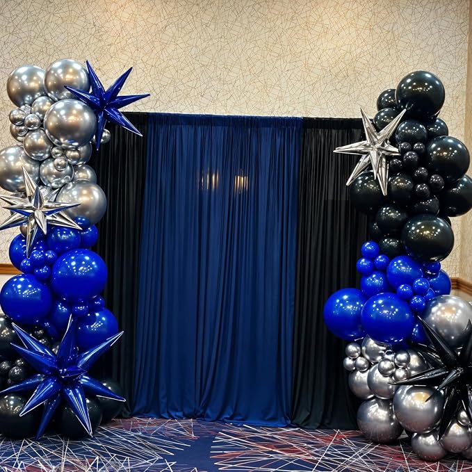 Blue Black Silver Balloons, 12 Inch Boy Birthday Baby Shower Party Decorations - Image 6
