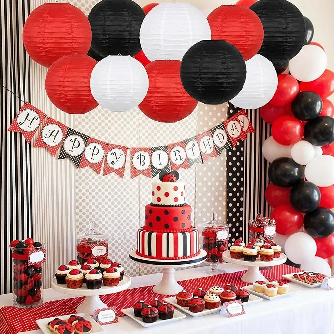 15 Pcs Round Paper Lanterns, casino and pirate theme birthdays, baby showers - Image 4